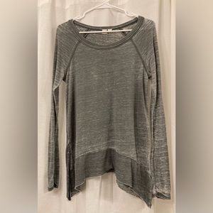 Melrose and Market Grey Flowy Long Sleeve Distressed Grey Shirt Size XS